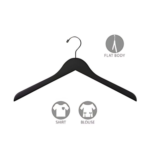 7/16" LUXURY BLACK FLAT HANGER